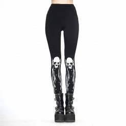 Yoursblack Skull Painting Leggings