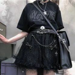 Yoursblack Harajuku Bead Chain Cake Skirt BOTTOMS
