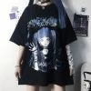 Yoursblack Dark Loose Anime Girl T-shirt NEWS