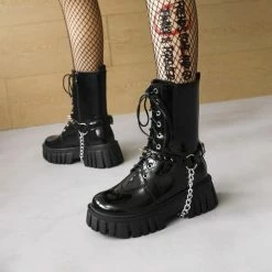 Yoursblack NEWS Studded Platform Boots
