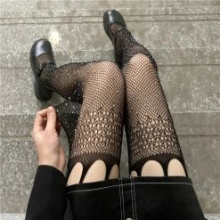 Yoursblack Black Shine Pattern Stockings