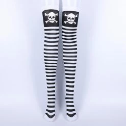 Yoursblack NEWS Striped Skull Socks