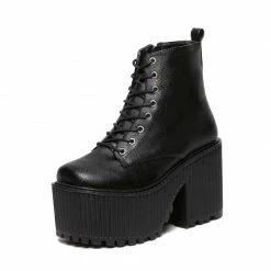 Yoursblack Thick Heeled Martin Boots