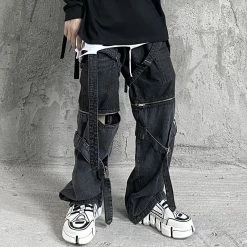 Yoursblack NEWS Retro Loose Stitching Jeans