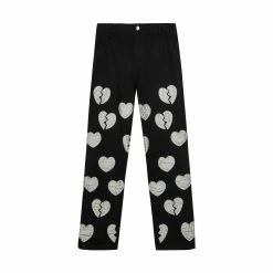 Yoursblack NEWS Heart Patch Embroidered Jeans