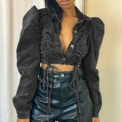 Yoursblack Punk Cropped Denim Jacket