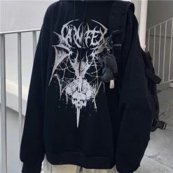 Yoursblack NEWS Devil Print Punk Hoodie