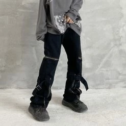 Yoursblack Black Side Zip Jeans