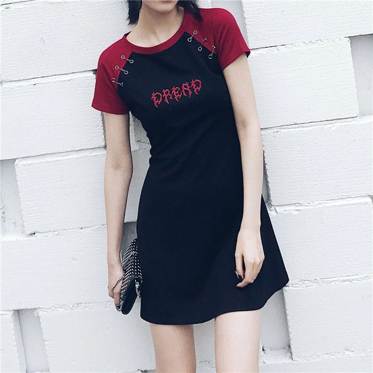 Yoursblack Gothic Letter Embroidery A-Line T-Shirt Dress Spring Sale 5 Yoursblack Gothic Letter Embroidery A-Line T-Shirt Dress Spring Sale