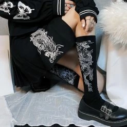 Yoursblack Dragon Calf Socks Socks&Stockings