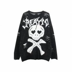 Yoursblack Dark Skull Retro Oversize Sweater