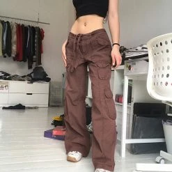 Yoursblack Drawstring Belt High Waist Pocket Pants