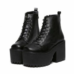Yoursblack Thick Heeled Martin Boots