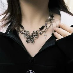 Yoursblack NEWS Butterfly Fringe Necklace