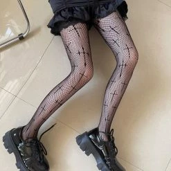 Yoursblack Harajuku Star Cross Fishnet Socks NEWS
