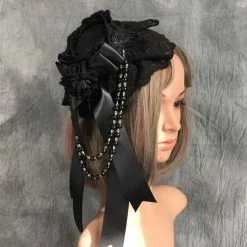 Yoursblack Harajuku Black Rose Hat Accessory