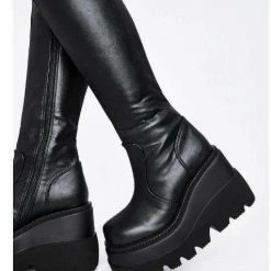 Yoursblack Shoes Side Zip Platform Boots