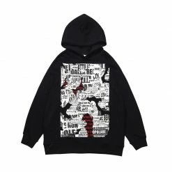 Yoursblack Diablo Print Two Tone Sweatshirt
