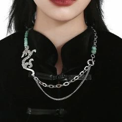 Yoursblack Coiling Dragon Necklace New In May