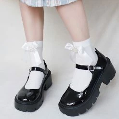 Yoursblack Velvet Pearl Flower Socks Socks&Stockings