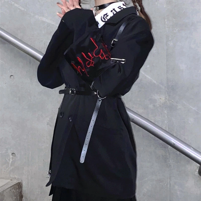 Yoursblack Dark Armband Strap Blazer TOPS 3 Yoursblack Dark Armband Strap Blazer TOPS