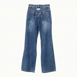 Yoursblack NEWS Blue Lace-Up Slightly Flared Jeans