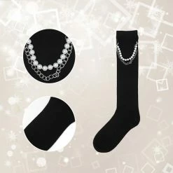 Yoursblack Pearl Chain Socks Socks&Stockings