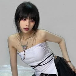 Yoursblack NEWS Fringed Gemstone Skull Love Necklace