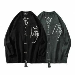 Yoursblack Diablo Drawing Sweater Cardigan Spring Sale