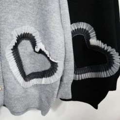 Yoursblack Love Stitching Knitted Cardigan Sweater