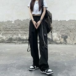 Yoursblack Hip Hop Chain Wide Leg Pants NEWS