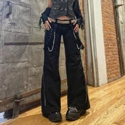 Yoursblack Dark Punk Metal Chain Tie Pants NEWS