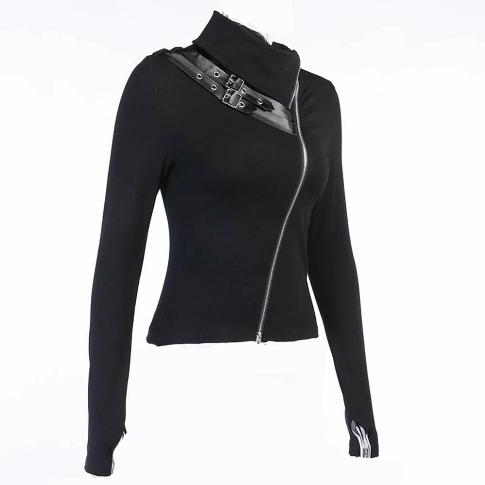 Yoursblack Punk Double Zip Turtleneck Long Sleeve Top 4 Yoursblack Punk Double Zip Turtleneck Long Sleeve Top