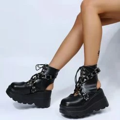 Yoursblack Gothic Wedge Sandals Boots New In May