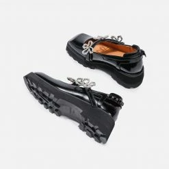 Yoursblack NEWS Rhinestone Flower Platform Mary Jane Shoes