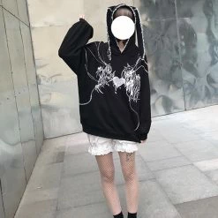 Yoursblack Abnormal Mechanical Rabbit Love Hoodie Spring Sale
