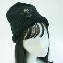 Yoursblack Black Knit Hat Cross Retro Hat NEWS