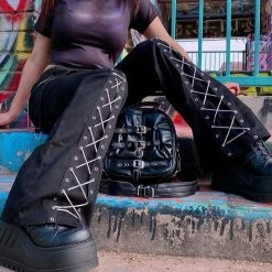 Yoursblack Dark Lace-Up Punk Bootcut Pants NEWS