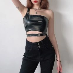 Yoursblack Midnight Heat One-Shoulder Top