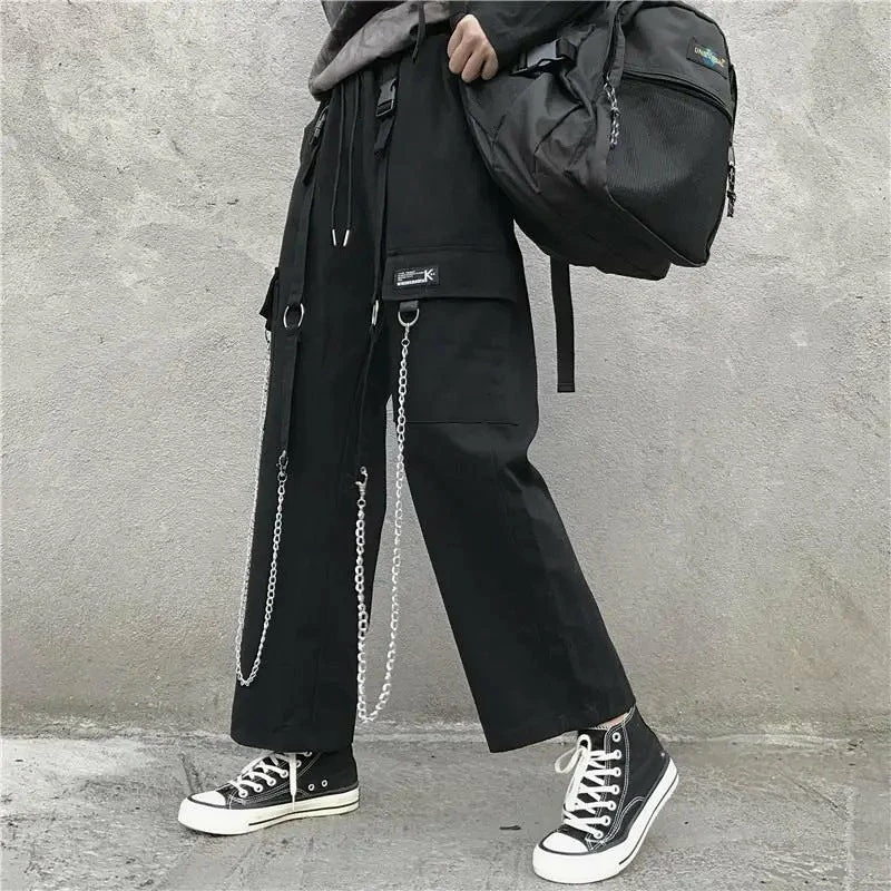 Yoursblack NEWS Harajuku Chain Straight-leg Pants 4 Yoursblack NEWS Harajuku Chain Straight-leg Pants
