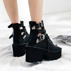 Yoursblack Gothic Lace-up Sandals