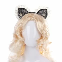 Yoursblack Cat Ear Lace Goth Headband Accessory