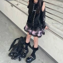 Yoursblack Off Shoulder Long Sleeved Sweatershirt Hoodies&Sweatshirts