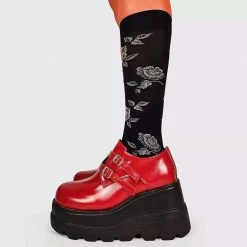 Yoursblack Punk Round Toe Platform Shoes