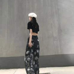 Yoursblack Dark Tie-dye Unique Wide-leg Jeans