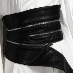 Yoursblack Dark Leather Zip-Up Girdle Puff Sleeves Shirt NEWS 7 Yoursblack Dark Leather Zip-Up Girdle Puff Sleeves Shirt NEWS