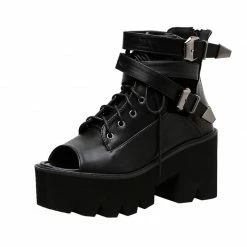 Yoursblack Gothic Lace-up Sandals