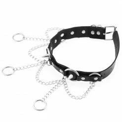 Yoursblack Punk Circle Spiked Leather Choker NEWS