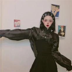 Yoursblack Asian Style Mesh Blouse