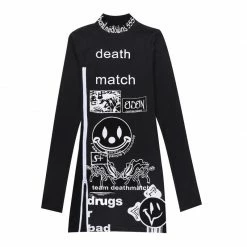 Yoursblack NEWS "Death Match"Long Sleeve Dress